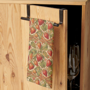 William Morris vintage Erdbeere Blumenmuster Geschirrtuch