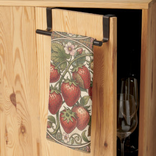 William Morris vintage Erdbeere Blumenmuster Geschirrtuch