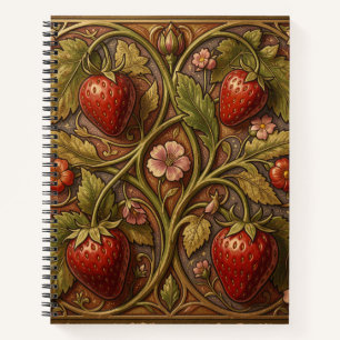 William Morris vintage Erdbeere Blumenmuster Notizblock