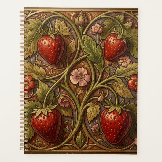 William Morris vintage Erdbeere Blumenmuster Planer (Vorderseite)