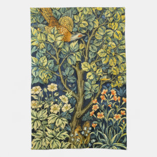 William Morris Vintage Fasan Eichhörnchen Blume Geschirrtuch