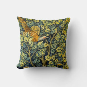 William Morris Vintage Fasan Eichhörnchen Blume Kissen