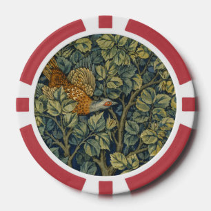 William Morris Vintage Fasan Eichhörnchen Blume Pokerchips