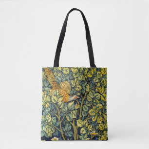 William Morris Vintage Fasan Eichhörnchen Blume Tasche