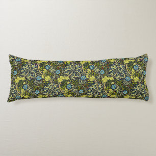 William Morris Vintage Floral Blaugrüne Algen Seitenschläferkissen