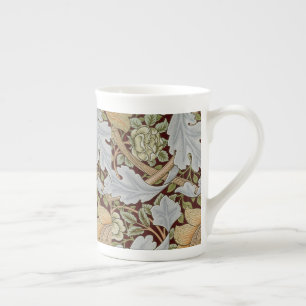 William Morris Vintage Floral Blumen Weiß Rot Porzellantasse