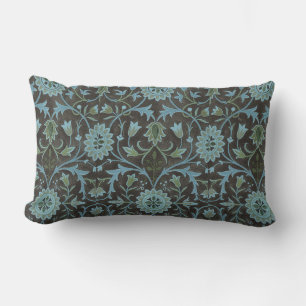 William Morris Vintage Floral Braun Blau Grün Lendenkissen