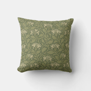 William Morris Vintage Floral Honeysuckle Grün Kissen
