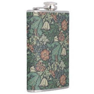 William Morris Vintage Floral Rosa Grün Compton Flachmann