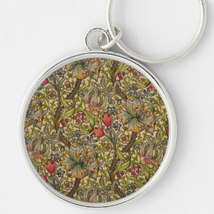 William Morris Vintage Golden Lilly Blumendesign Schlüsselanhänger