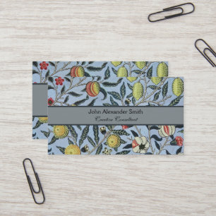 William Morris Vintage Granatapfel Fruchtmuster Visitenkarte