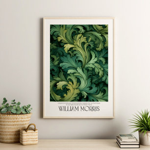 William Morris Vintage Green Leaves Botanical Poster