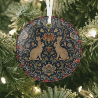 William Morris Vintage-Hasenmuster Ornament Aus Glas