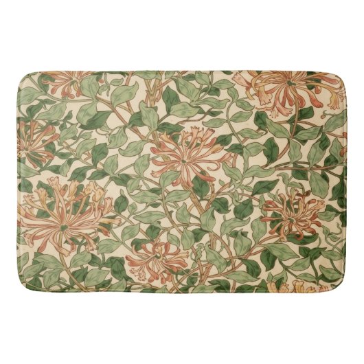 William Morris Vintage-Himbeerblüten-Muster Badematte (Vorderseite)