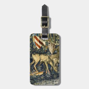 William Morris Vintage-Hirsch- und Schild-Tapeten- Gepäckanhänger