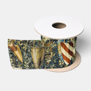 William Morris Vintage-Hirsch- und Schild-Tapeten- Satinband