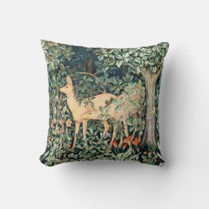 William Morris Vintage-Hirsch-Waldflora-Kunst Kissen