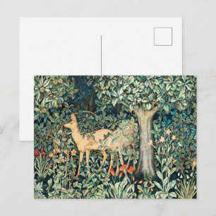William Morris Vintage-Hirsch-Waldflora-Kunst Postkarte