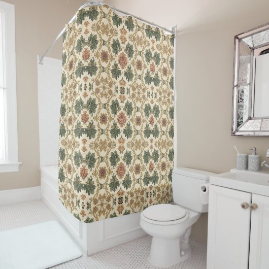 William Morris Vintage-Honeysuckle-Blumenmuster Duschvorhang (Beispiel)