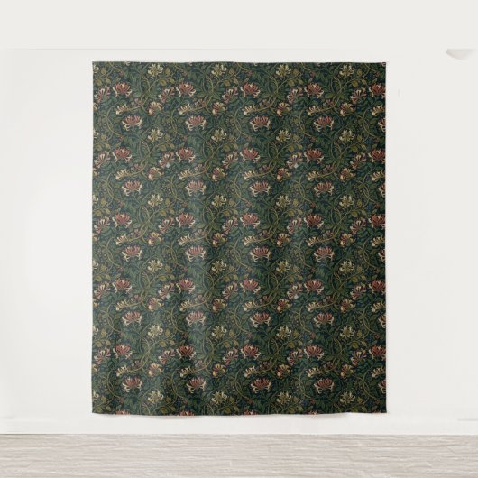William Morris Vintage-Honeysuckle-Blumenmuster Wandteppich (Vorderseite)