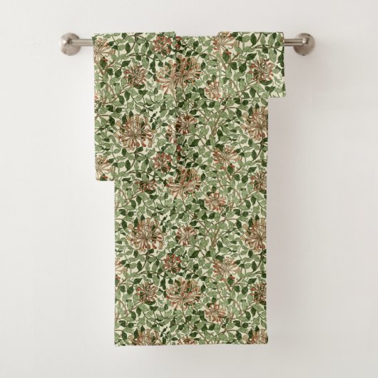 William Morris Vintage Honeysuckle-Muster Badhandtuch Set (Insitu)