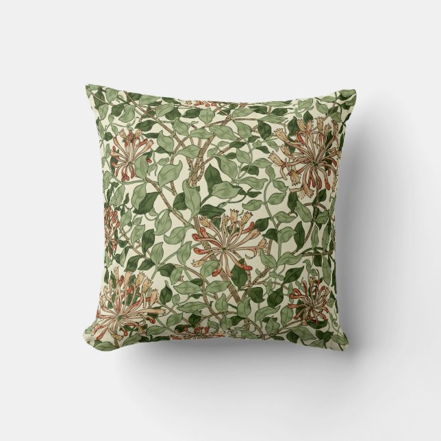William Morris Vintage-Honeysuckle-Muster Kissen (Vorderseite)