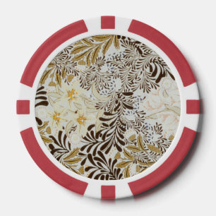 William Morris Vintage Hyazinthen Blumen Art Nouve Pokerchips