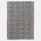 William Morris Vintage Indigo Blumenmuster Decke (Vorderseite Vertikal)