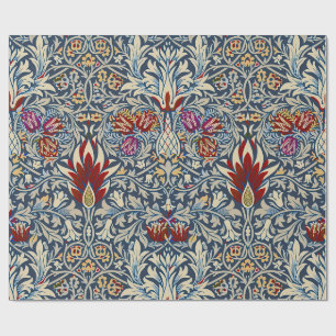 William Morris Vintage Indigo Blumenmuster Geschenkpapier