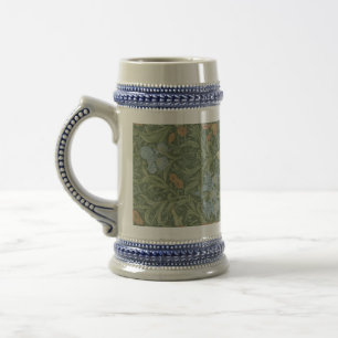 William Morris Vintage Leaves Floral Bird Iris Bierglas
