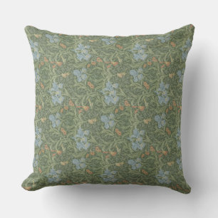 William Morris Vintage Leaves Floral Bird Iris Kissen