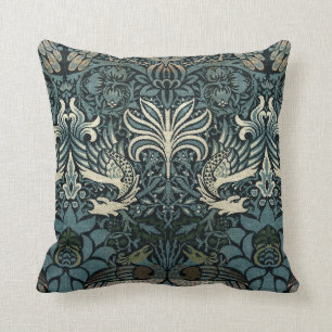 William Morris Vintage Pfau- und Drachenmuster Kissen