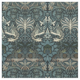 William Morris Vintage Pfau- und Drachenmuster Stoff