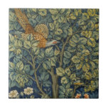 William Morris Vintage Pheasant Squirrel Flower Fliese<br><div class="desc">Pheasant (1916) is a renowned textile artwork created by William Morris and John Henry Dearle, two leading figures in the Arts and Crafts movement. The design features a striking depiction of a pheasant in natural surroundings, showcasing the detailed craftsmanship and intricate patternwork typical of Morris and Dearle’s style. With its...</div>