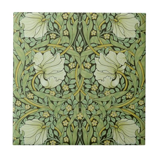 William Morris Vintage Pimpernel Blumenmuster Fliese (Vorderseite)