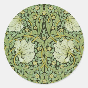 William Morris Vintage Pimpernel Blumenmuster Runder Aufkleber