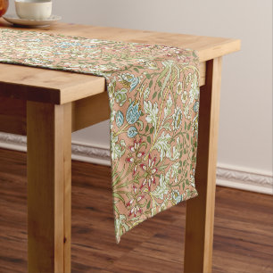 William Morris Vintage Rosa Blau Weiß Grün Kurzer Tischläufer