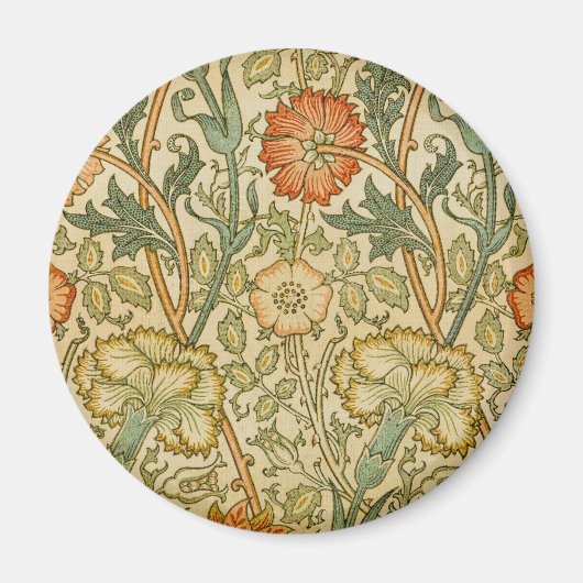 William Morris Vintage Rosa- und Rosenmuster Magnet (Vorne)