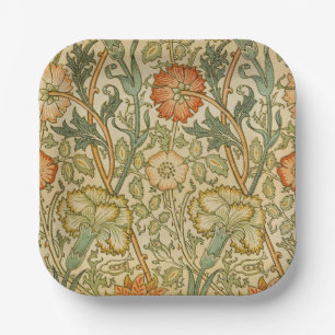 William Morris Vintage Rosa- und Rosenmuster Pappteller