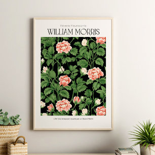 William Morris Vintage Rosa Wildblumen Poster