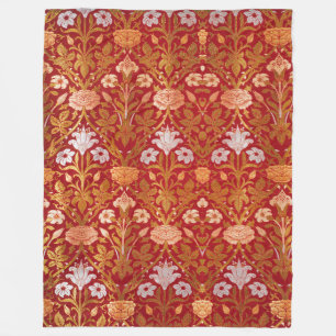 William Morris Vintage Rose & Lily Blumenmuster Fleecedecke