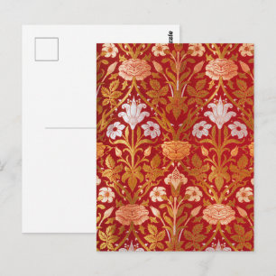 William Morris Vintage Rose & Lily Blumenmuster Postkarte