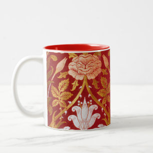 William Morris Vintage Rose & Lily Blumenmuster Zweifarbige Tasse