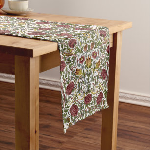William Morris Vintage Rose und Vogelmuster Kurzer Tischläufer