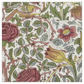 William Morris Vintage Rose und Vogelmuster Stoff (Nahaufnahme)