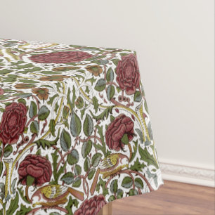William Morris Vintage Rose und Vogelmuster Tischdecke
