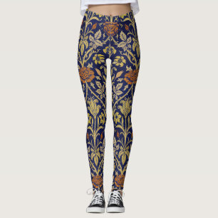 William Morris Vintage-Rosen- und Lilien-Blumenmus Leggings