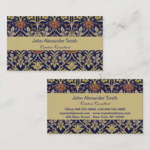 William Morris Vintage-Rosen- und Lilien-Blumenmus Visitenkarte