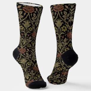 William Morris Vintage-Rosen- und Lilienmuster Socken