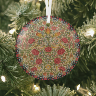 William Morris Vintage-Rosenmuster Ornament Aus Glas
